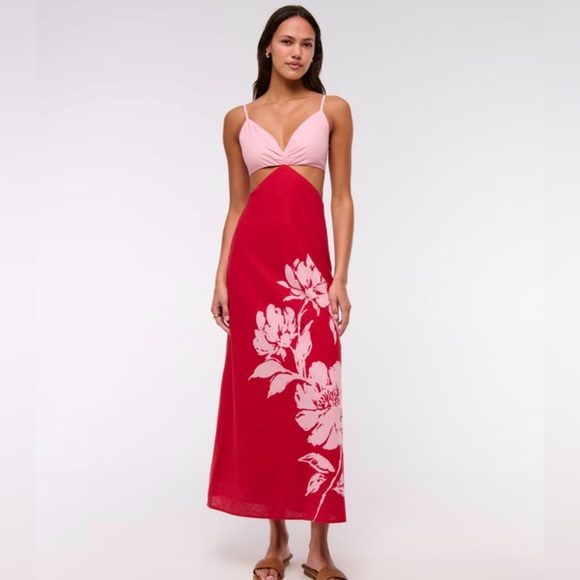 Abercrombie & Fitch Cutout Maxi Dress Size Medium NWT - Picture 1 of 12